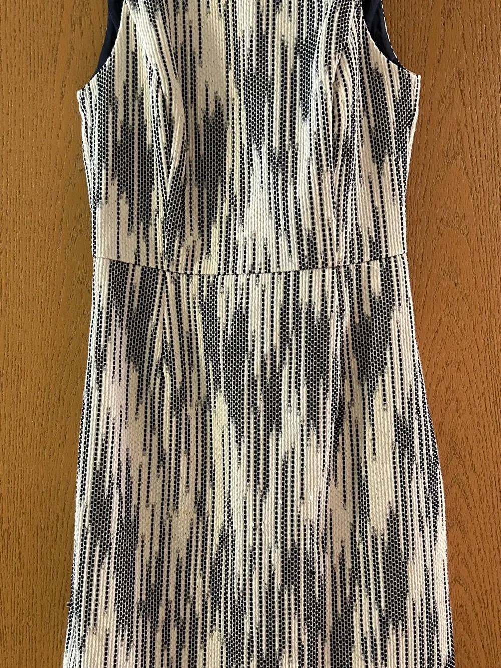 J. Crew Black and White Textured Sleeveless Sheath Dress